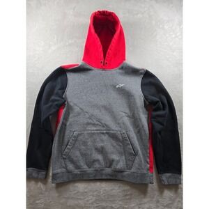 Alpinestars Hoodie Sweatshirt Mens M Gray Red Black Fleece *Read